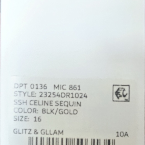 Alexa Marie Black and Gold Sequin Dress Size 14 - Picture 6 of 6